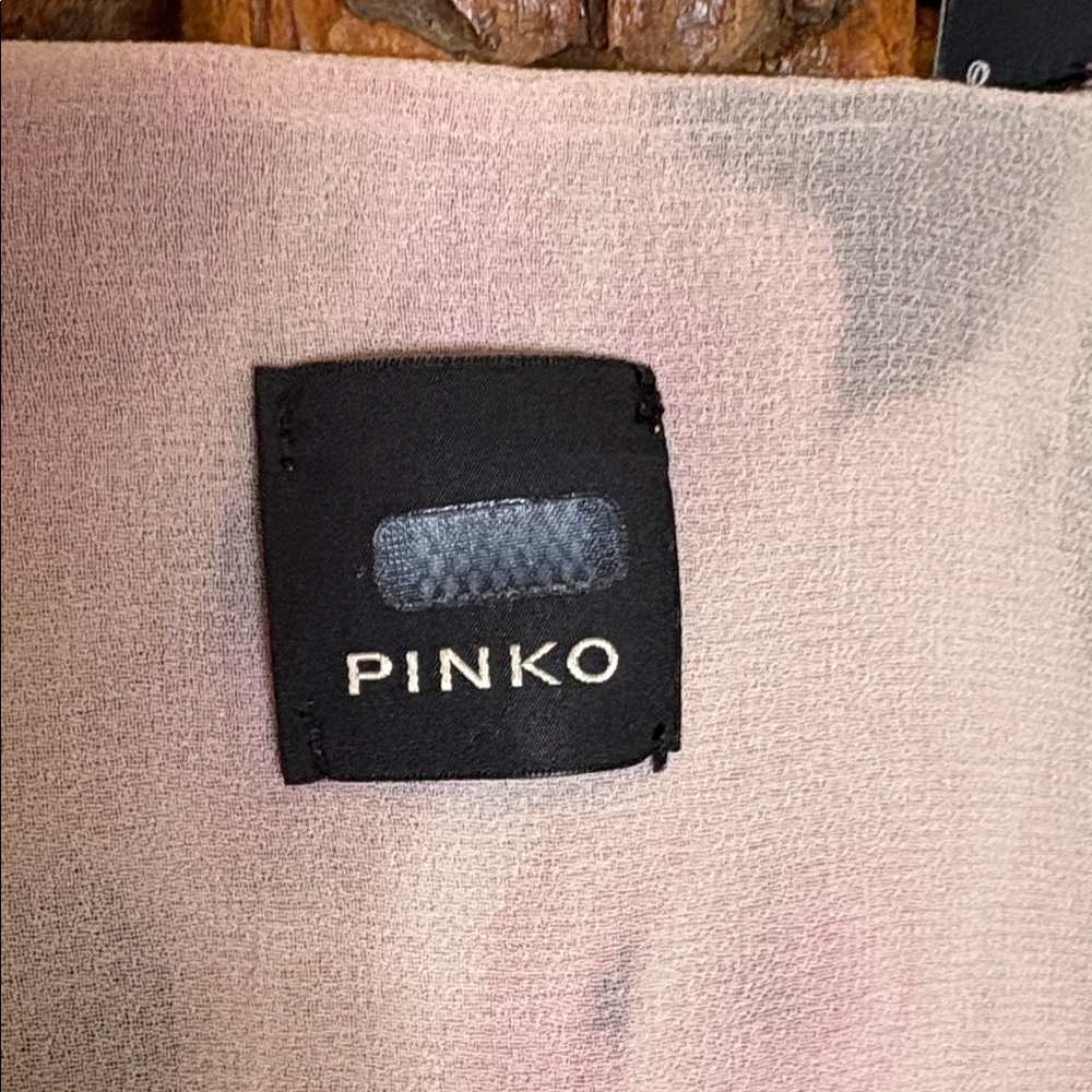 Pinko blooms smocked dress in pink roses ruffles flowy midi feminine Sz 2 - Picture 9 of 15